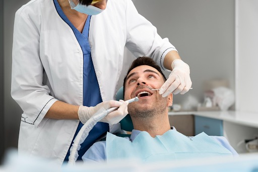 The Patient Opens Mouth to Show Post-Root Canal